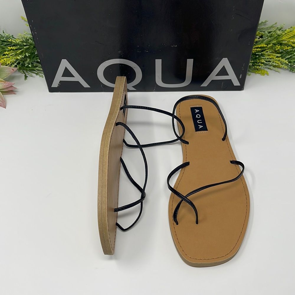 Aqua Womens AQ-Zues Leather Open Toe Strappy Sandal - Picture 1 of 10